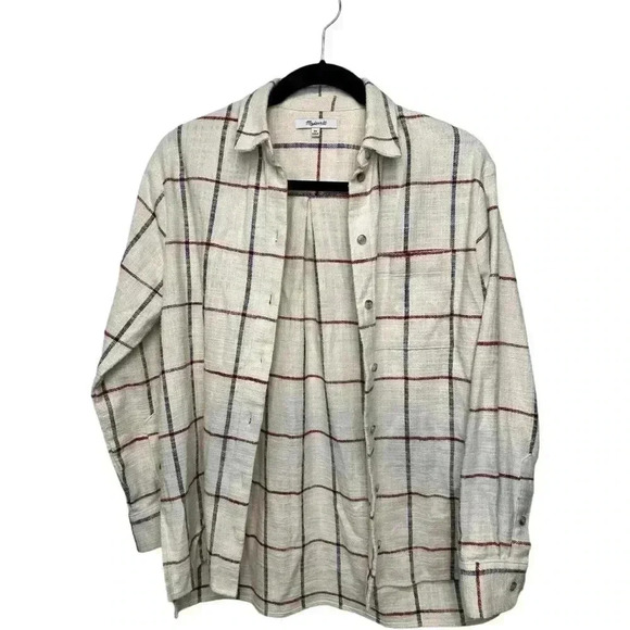 Madewell Women’s Flannel Oversized Ex-Boyfriend Shirt Windowpane, XS - Picture 4 of 9